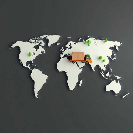 EcoNest Kitchen's global shipping focus with sustainability.
