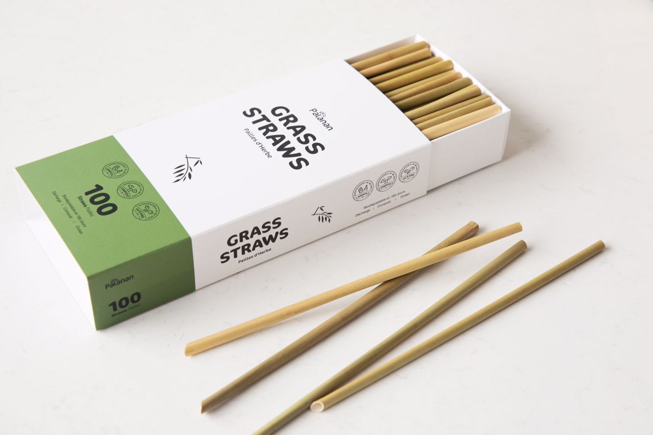 EcoNest Kitchen's 100 Grass Straws - Biodegradable and Eco-Friendly Alternative to Plastic Straws