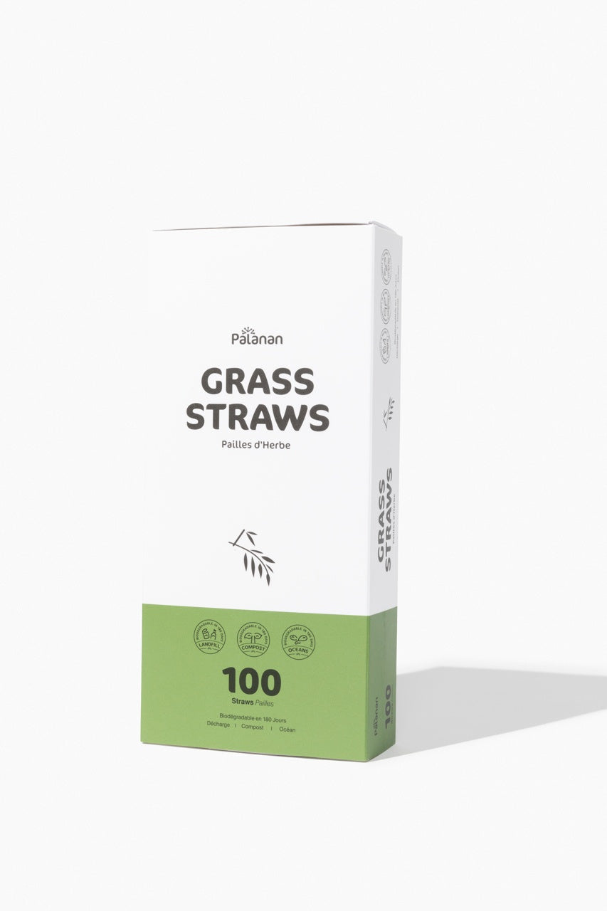 EcoNest Kitchen's 100 Grass Straws - Biodegradable and Eco-Friendly Alternative to Plastic Straws