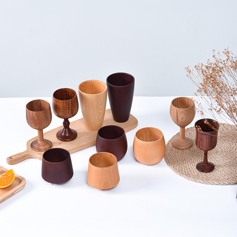 EcoNest Kitchen Anti-Scald Wooden Tea Cup Goblet – Eco-Friendly Minimalist Drinking Cup
