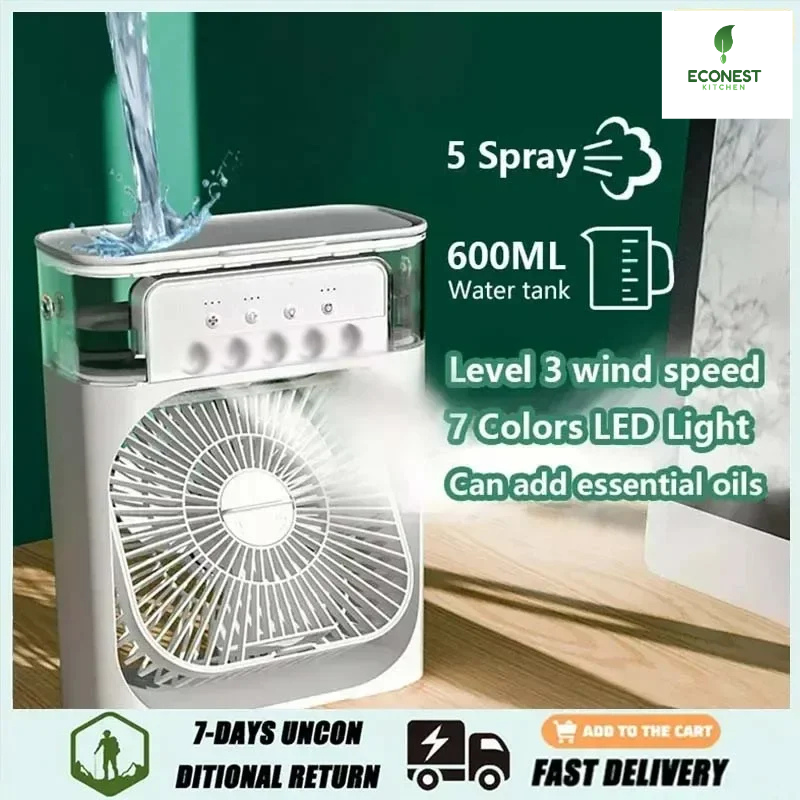 Xiaomi 3-in-1 Portable Air Conditioner Fan with LED Light and Humidifier – Eco-Friendly Personal Cooling