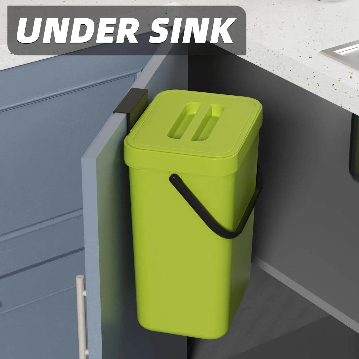 EcoNest Kitchen Odor-Free Countertop Compost Bin - Rectangular Food Waste Basket