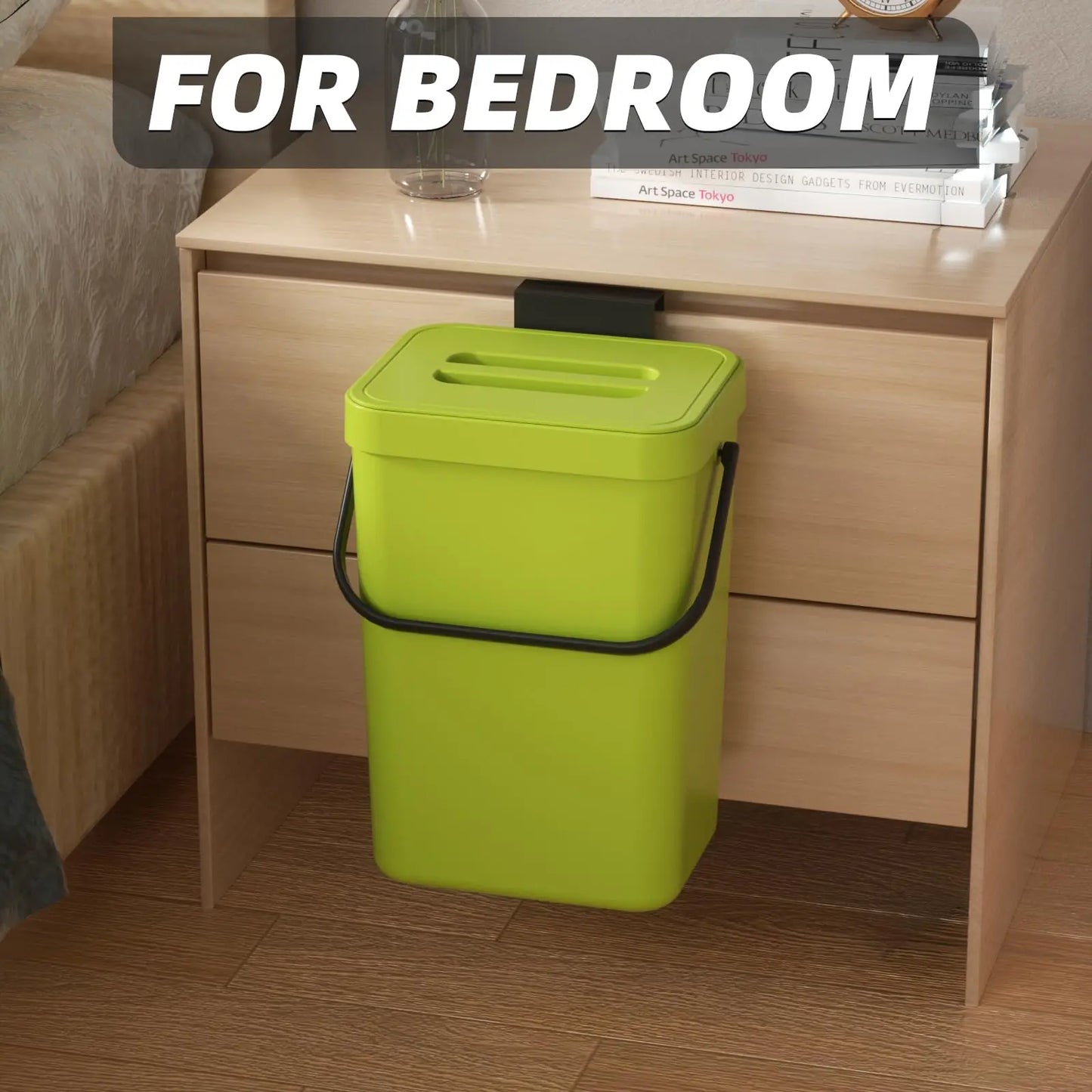 EcoNest Kitchen Odor-Free Countertop Compost Bin - Rectangular Food Waste Basket