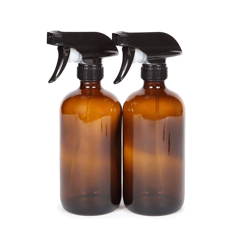 EcoNest Kitchen eco-friendly reusable 480ml brown glass spray bottles with PP nozzles for sustainable cleaning.
