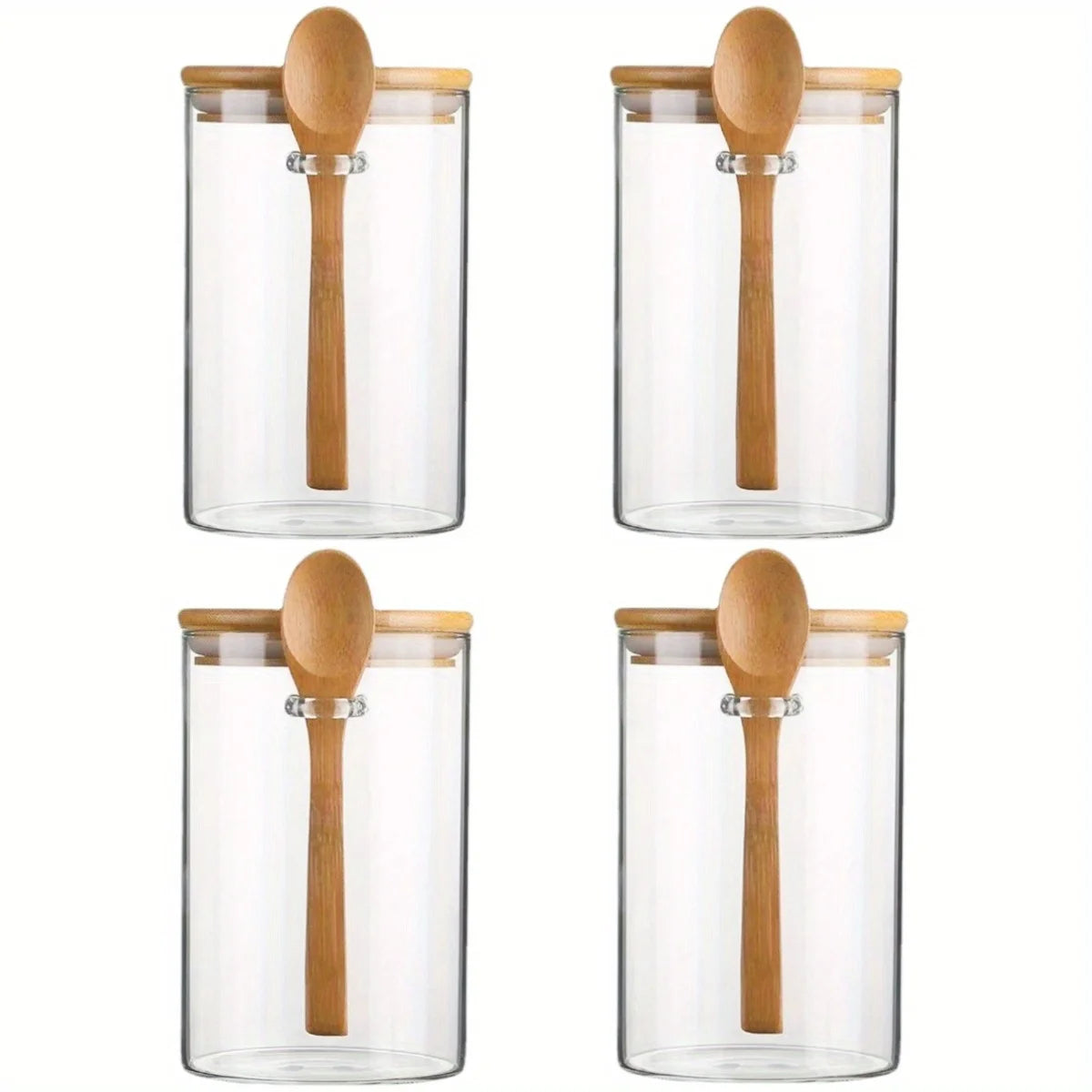 EcoNest Kitchen’s 18oz Airtight Glass Jars are a blend of functionality and style, perfect for storing a variety of small foods. With bamboo lids ensuring freshness and built-in spoons for convenience, these jars make kitchen organization effortless and eco-friendly.