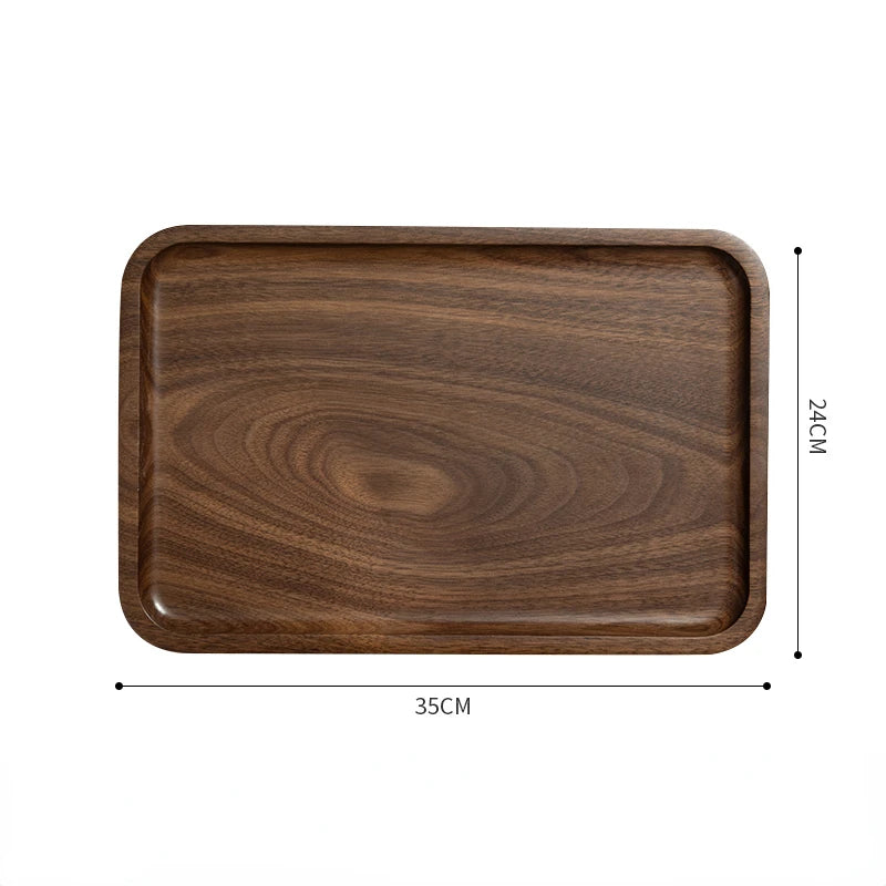 EcoNest Natural Walnut Tray - Japanese Style Wooden Serving Tray