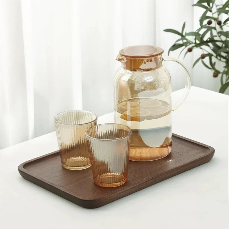 EcoNest Natural Walnut Tray - Japanese Style Wooden Serving Tray