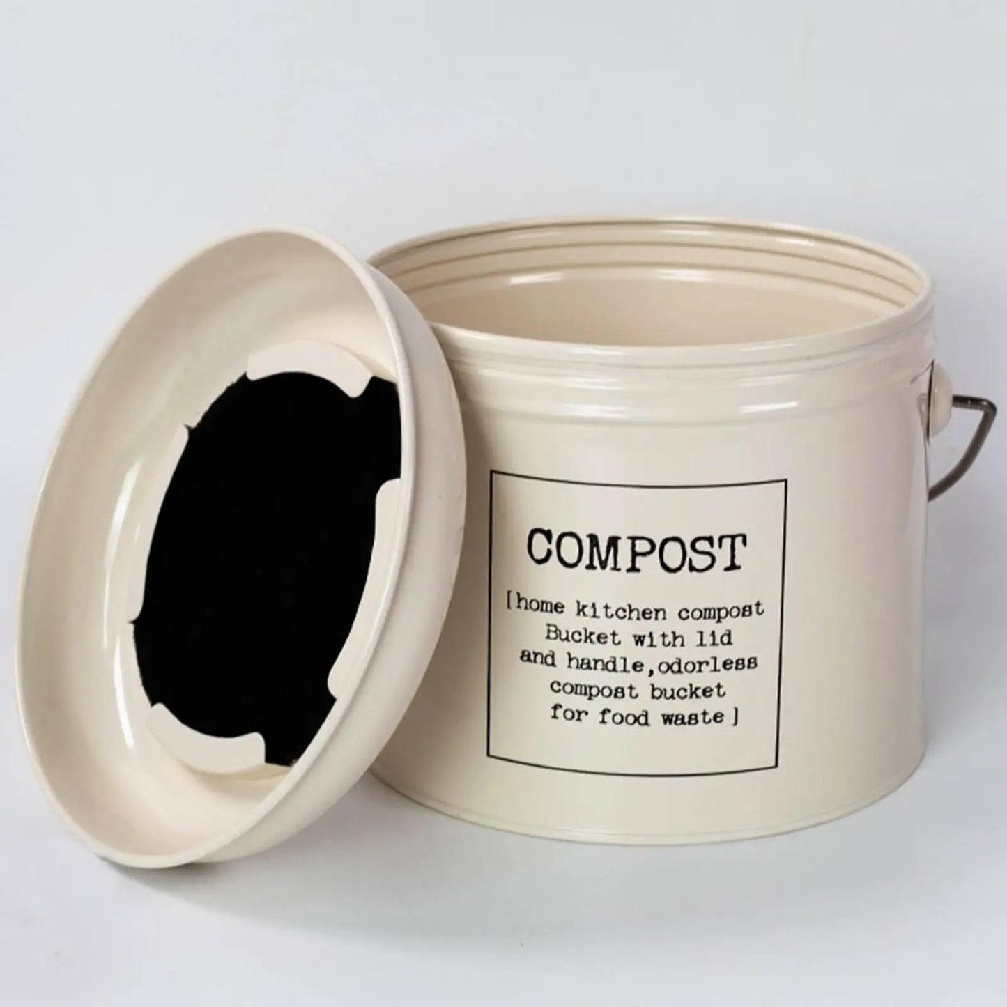 Kesoto Round Eco-Friendly Compost Bin - Odorless Metal Waste Container