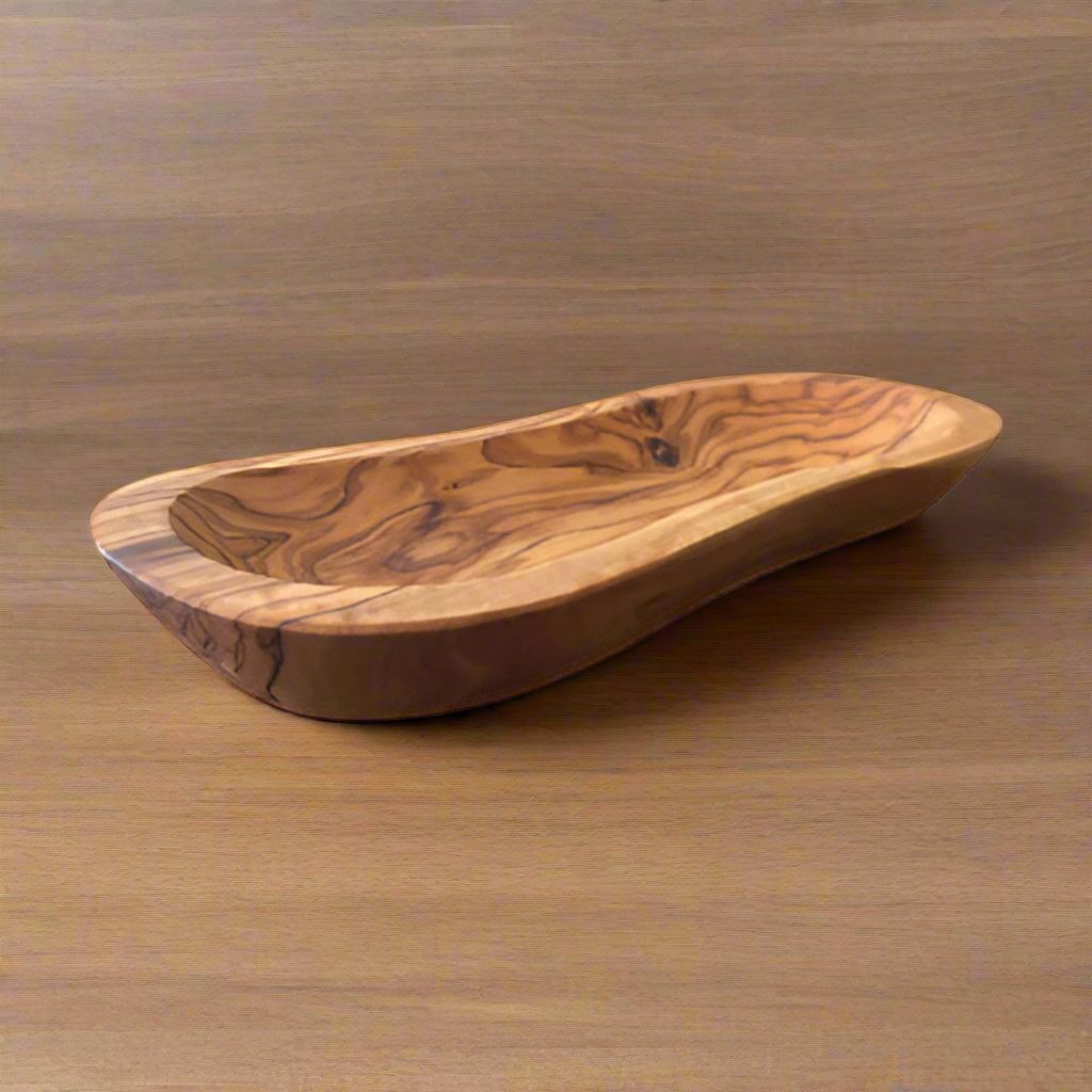 EcoNest Kitchen's Mediterranean Olive Wood Multi-Purpose Bowl - Handcrafted, Sustainable, Unique, Versatile Home and Kitchen Accessory