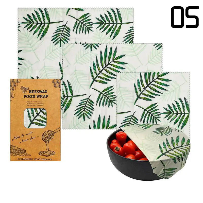 EcoNest 3-Piece Reusable Beeswax Wraps for Eco-Friendly Food Storage