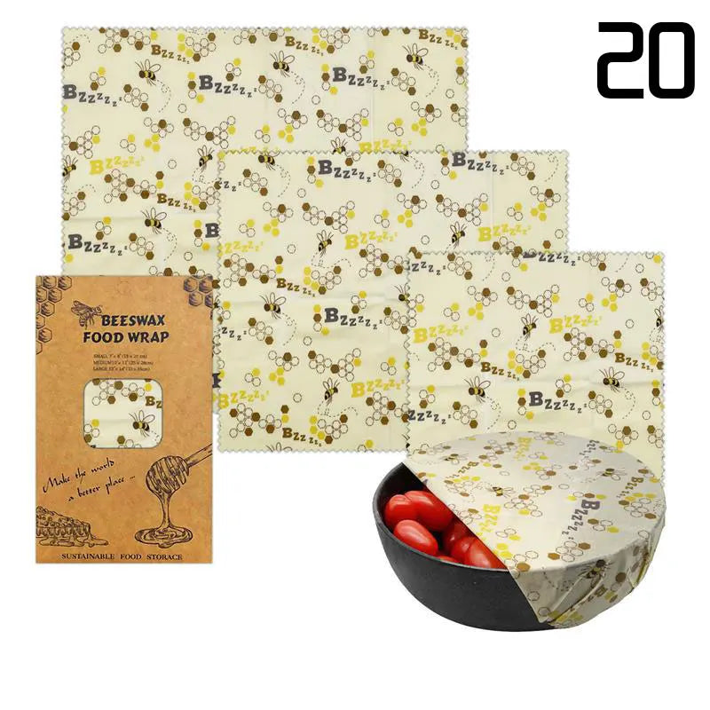 EcoNest 3-Piece Reusable Beeswax Wraps for Eco-Friendly Food Storage