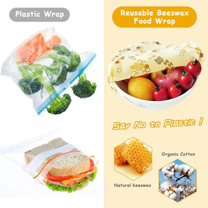 EcoNest 3-Piece Reusable Beeswax Wraps for Eco-Friendly Food Storage