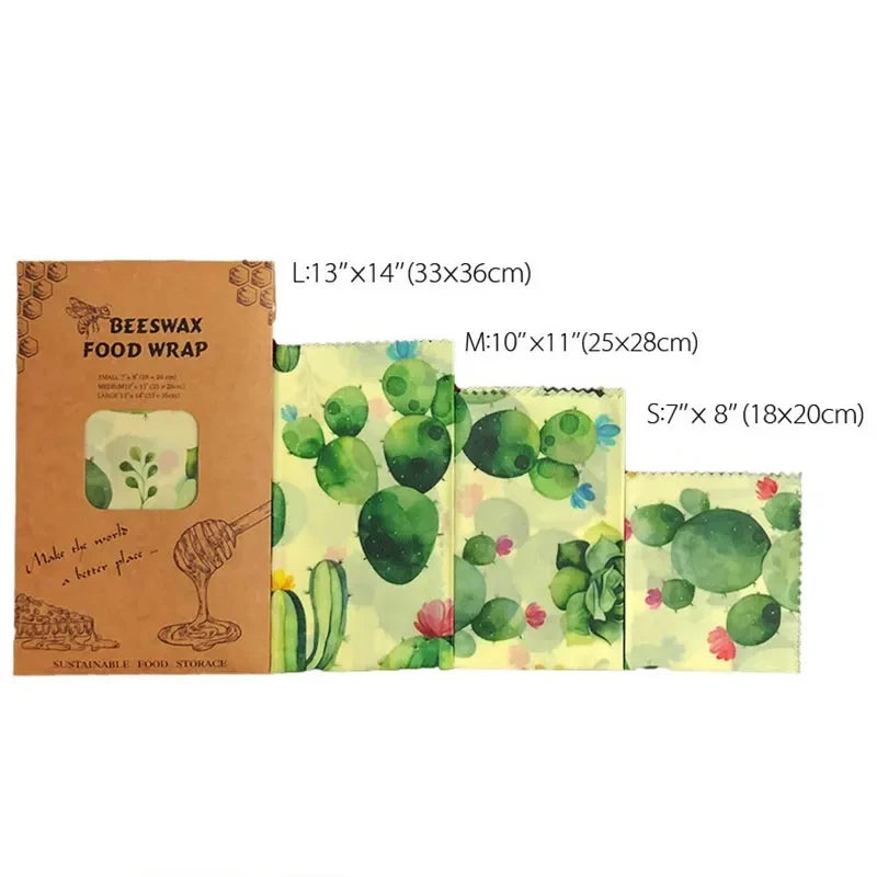 EcoNest 3-Piece Reusable Beeswax Wraps for Eco-Friendly Food Storage