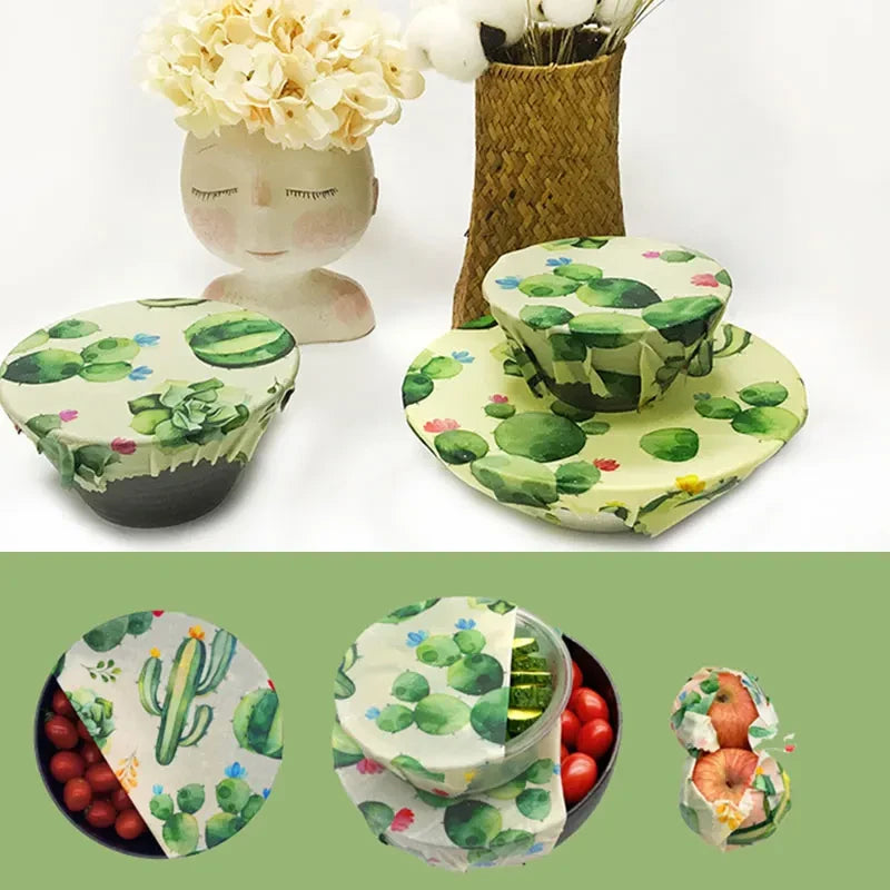 EcoNest 3-Piece Reusable Beeswax Wraps for Eco-Friendly Food Storage