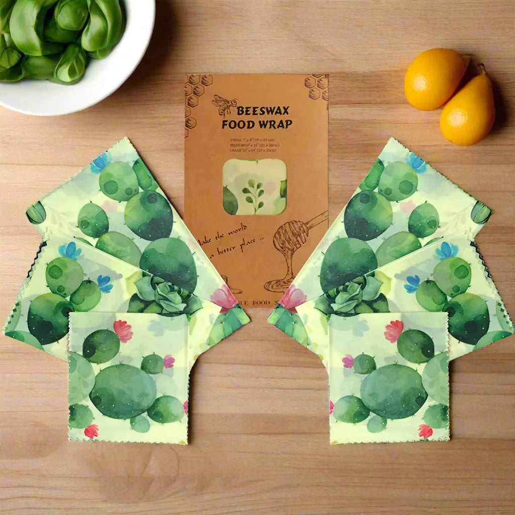 EcoNest 3-Piece Reusable Beeswax Wraps for Eco-Friendly Food Storage