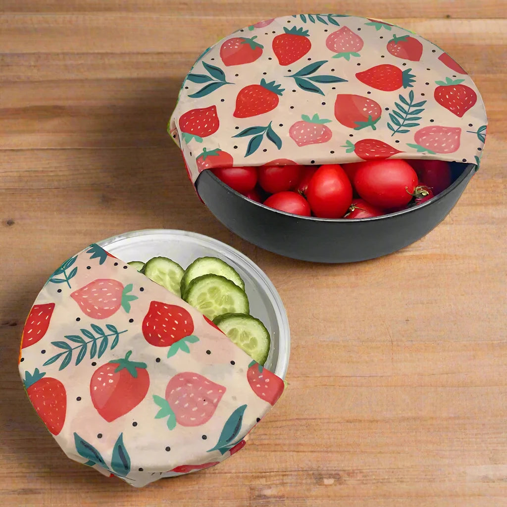EcoNest 3-Piece Reusable Beeswax Wraps for Eco-Friendly Food Storage