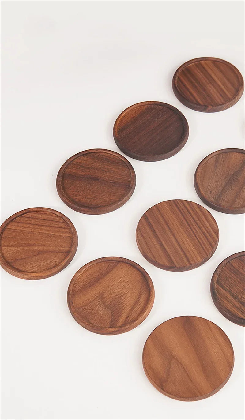 EcoNest Round Wooden Coaster - Heat Resistant Drink Mat