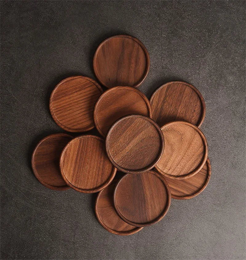 EcoNest Round Wooden Coaster - Heat Resistant Drink Mat