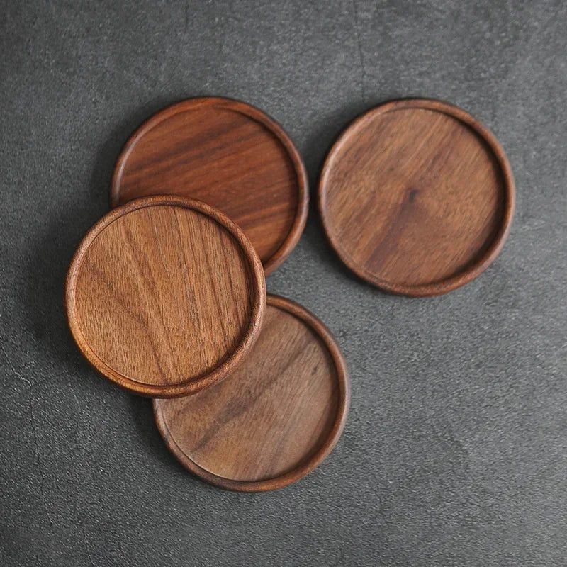 EcoNest Round Wooden Coaster - Heat Resistant Drink Mat