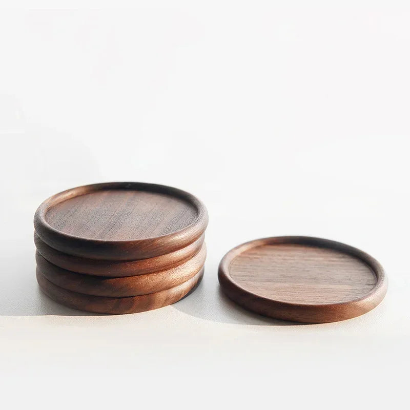 EcoNest Round Wooden Coaster - Heat Resistant Drink Mat
