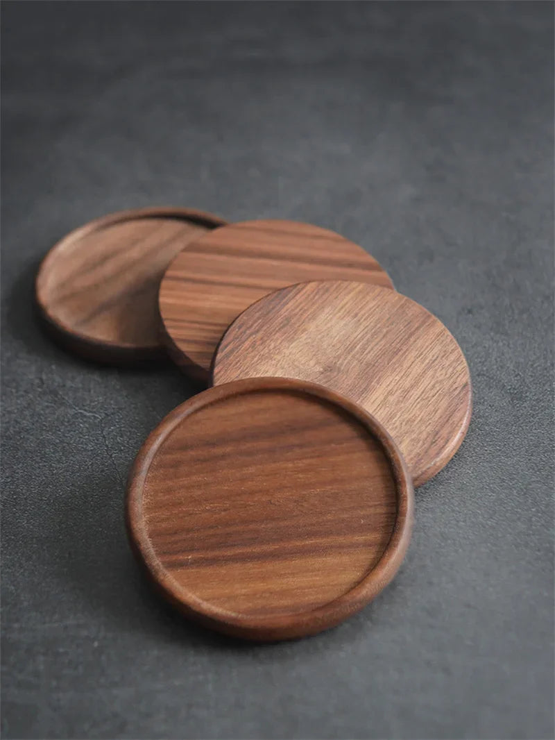 EcoNest Round Wooden Coaster - Heat Resistant Drink Mat
