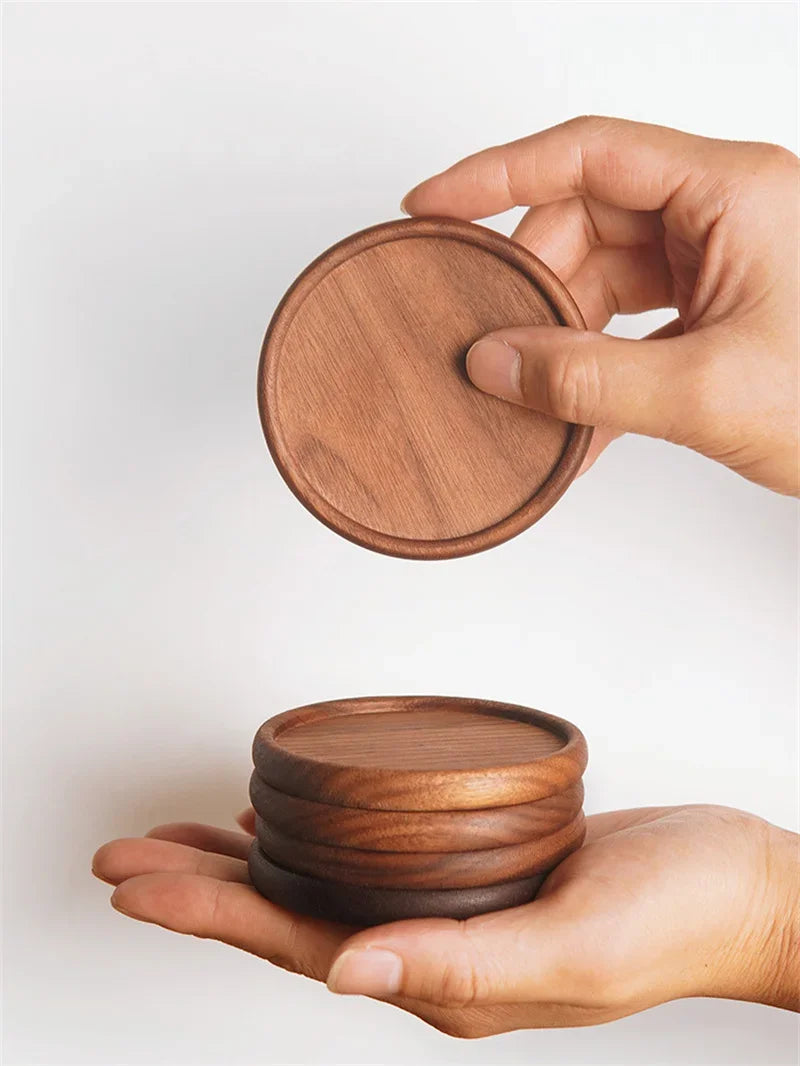 EcoNest Round Wooden Coaster - Heat Resistant Drink Mat