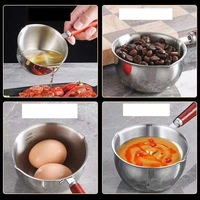 EcoNest Kitchen 1pc Stainless Steel Saucepan - Eco-Friendly Hot Oil Pan for Mini Foods