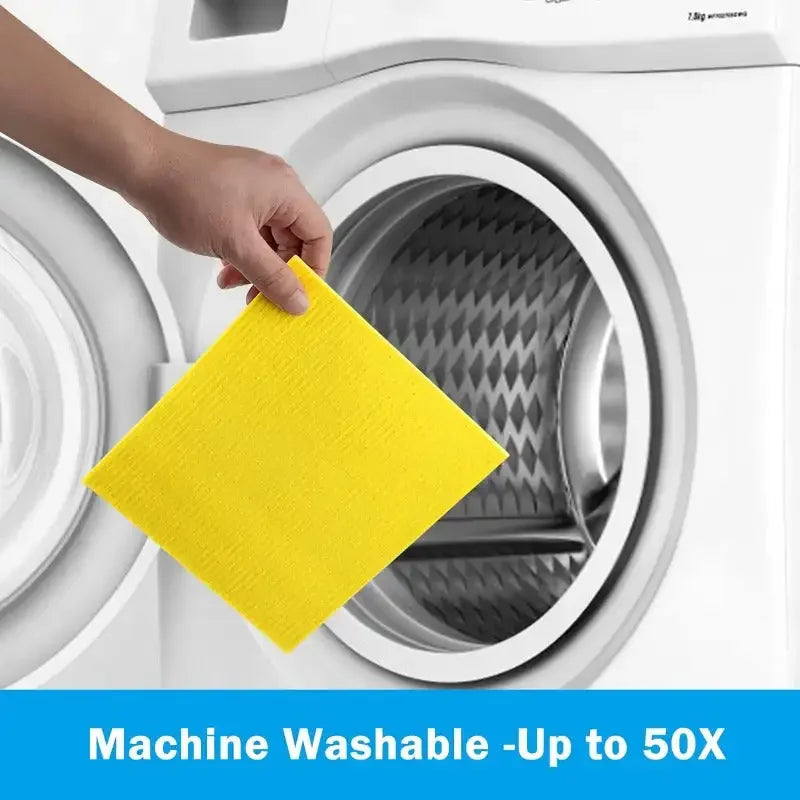 EcoNest Kitchen's 10 Pack Swedish Dishcloths - Reusable and Absorbent Sponge Cloths for Kitchen Cleaning and Dishwashing