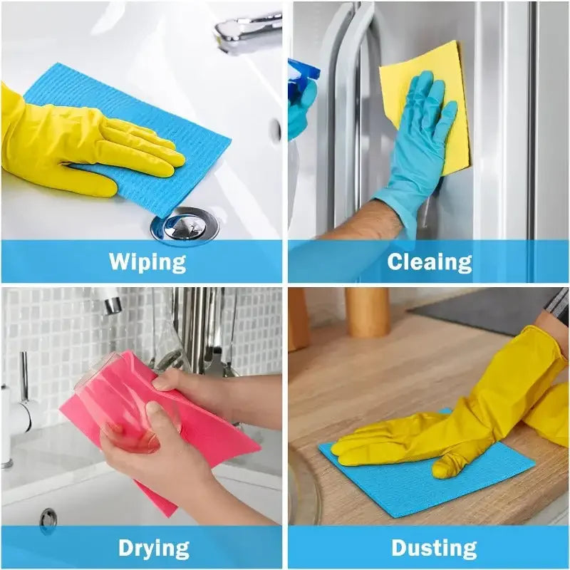 EcoNest Kitchen's 10 Pack Swedish Dishcloths - Reusable and Absorbent Sponge Cloths for Kitchen Cleaning and Dishwashing
