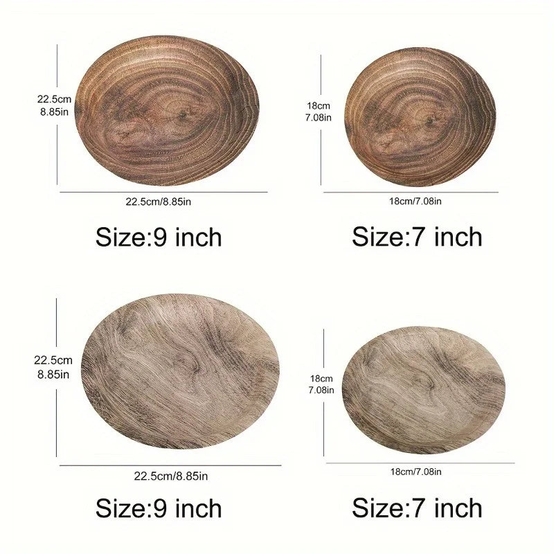EcoNest Kitchen Eco-Friendly Disposable Plates – 10 Pcs Retro Design