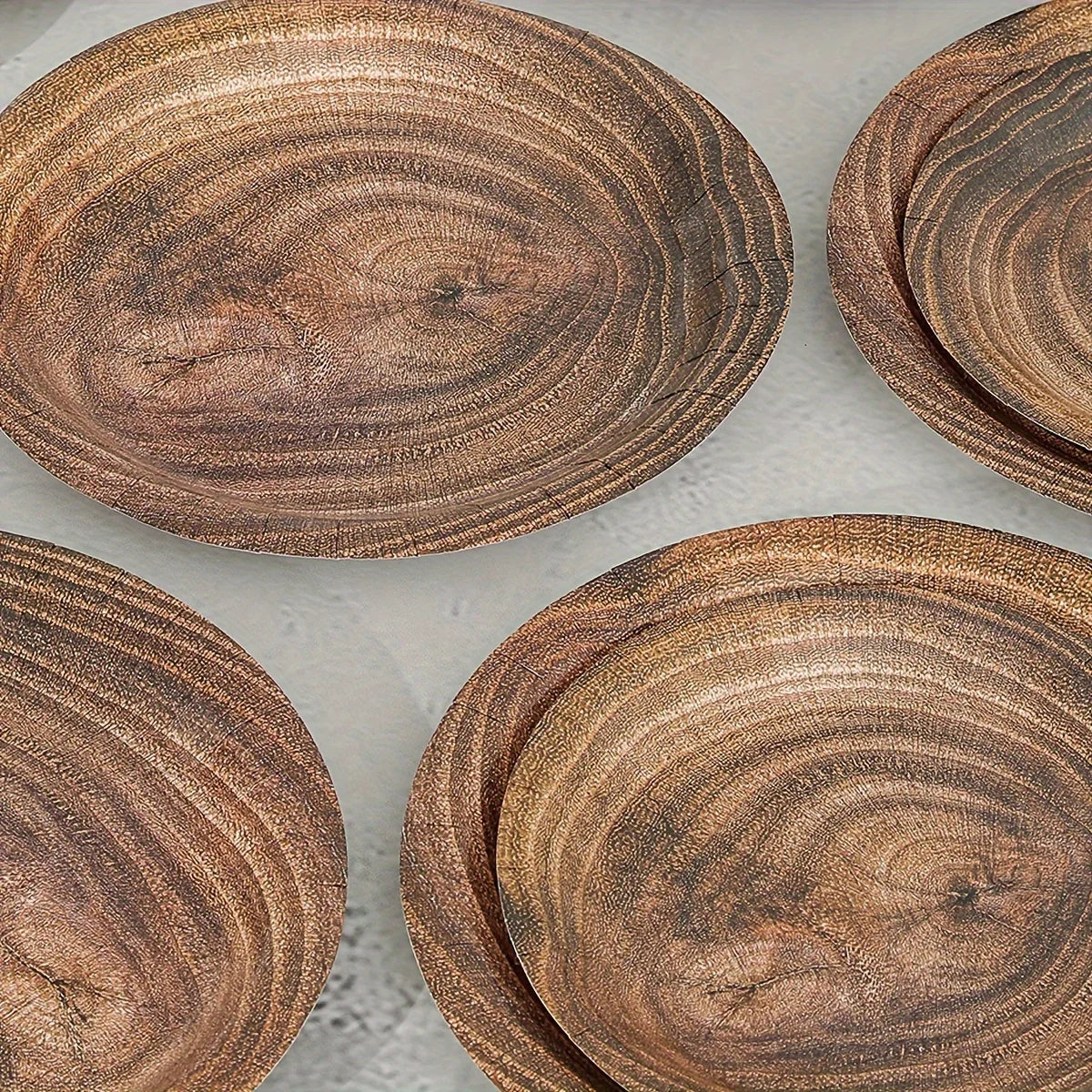 EcoNest Kitchen Eco-Friendly Disposable Plates – 10 Pcs Retro Design