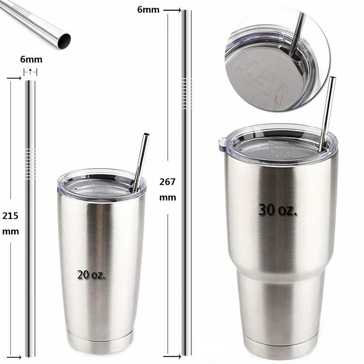 EcoNest Kitchen stainless steel drinking straw set with recyclable paper packaging, featuring durable and reusable design for eco-friendly sipping.