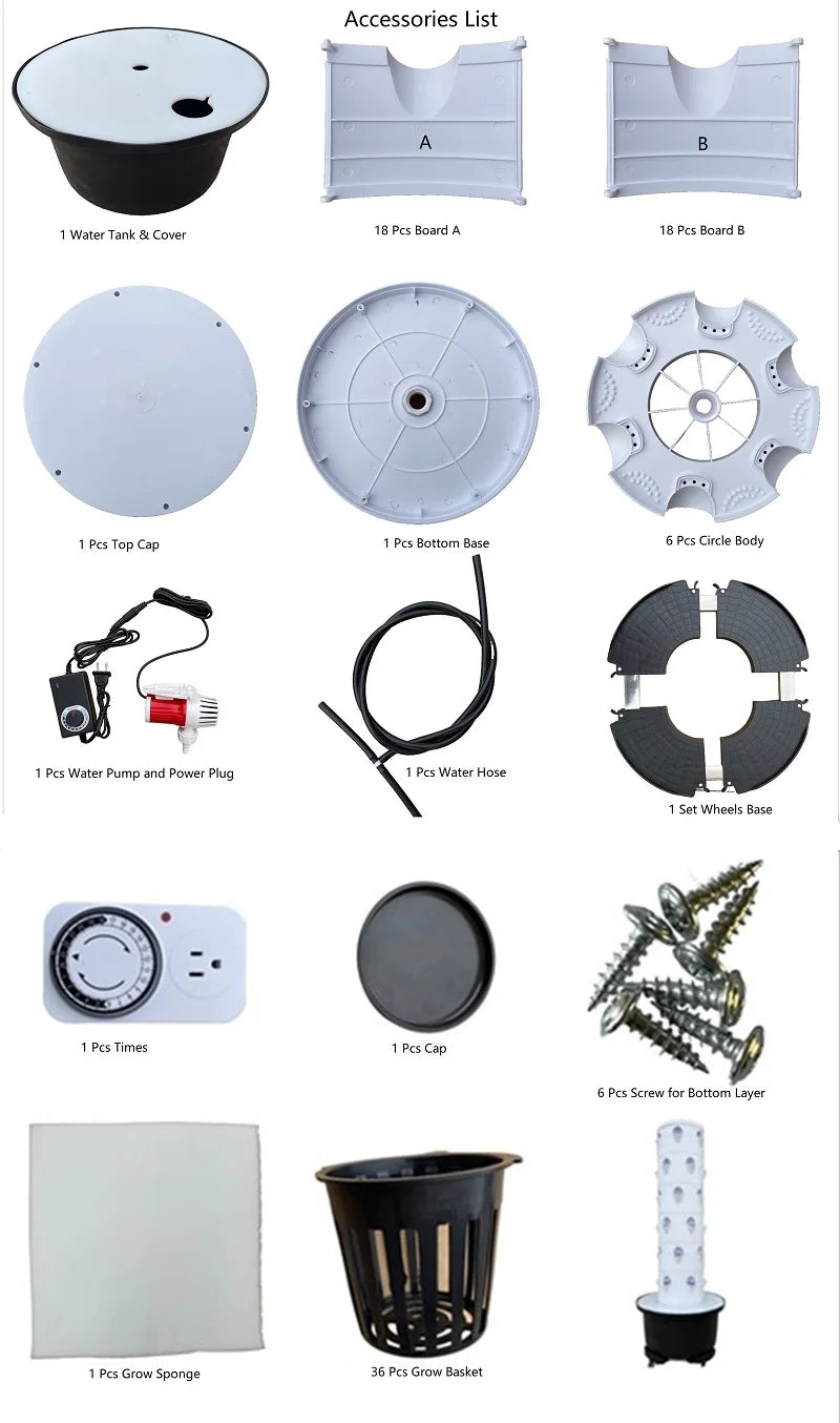 EcoNest FORTOP Vertical Aeroponic Hydroponics System with 36 planting sites for efficient indoor gardening.