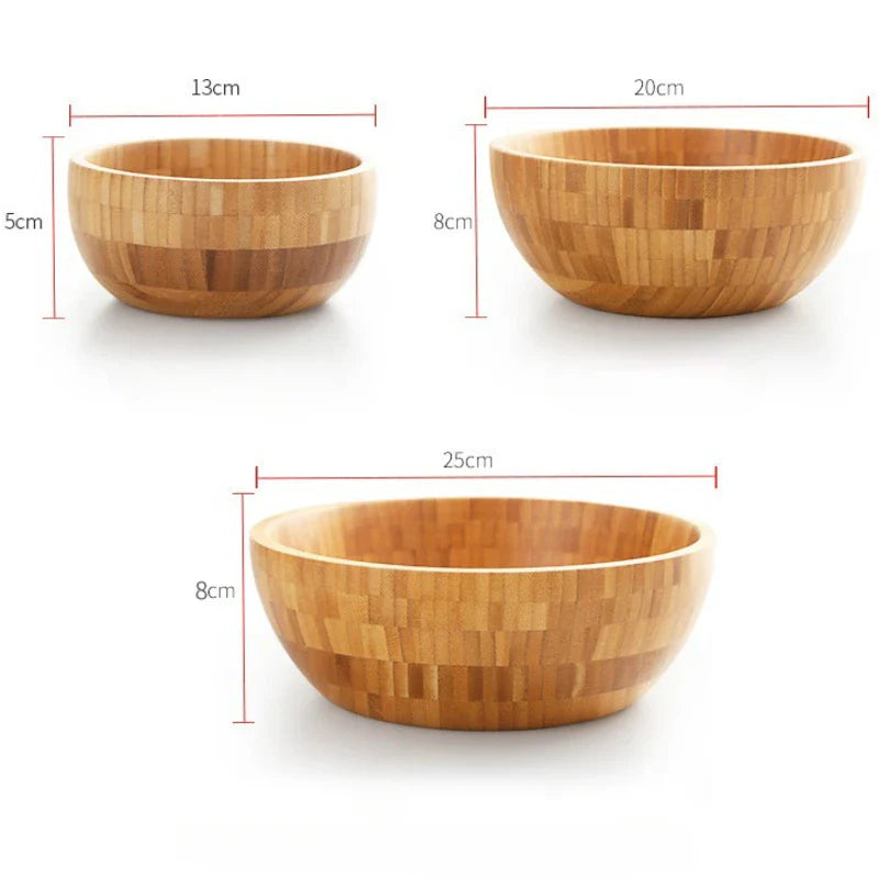 EcoNest Kitchen Large Natural Bamboo Salad and Noodle Mixing Bowl, eco-friendly and chemical-free