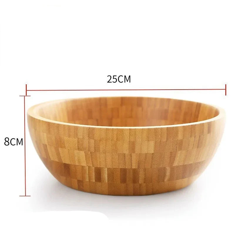 EcoNest Kitchen Large Natural Bamboo Salad and Noodle Mixing Bowl, eco-friendly and chemical-free