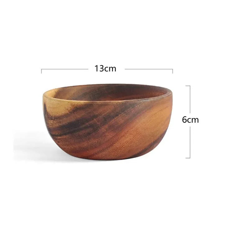 EcoNest Kitchen acacia wood dinner plate, round and solid design