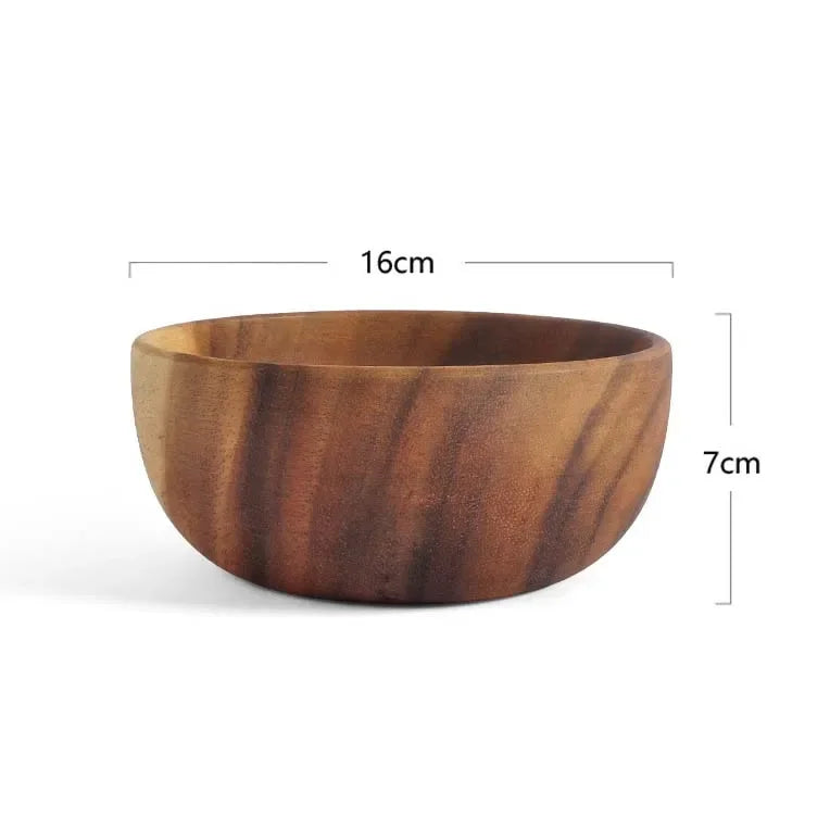EcoNest Kitchen acacia wood dinner plate, round and solid design