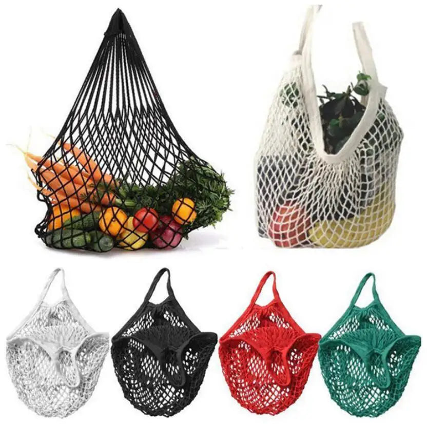 EcoNest Kitchen portable cotton mesh grocery bag with handle