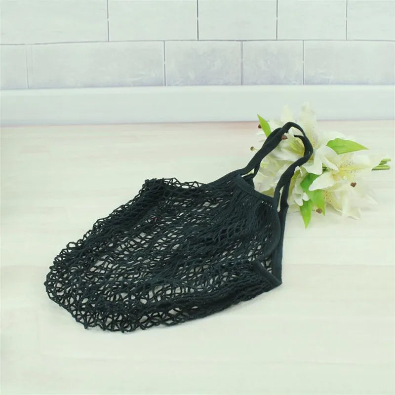 EcoNest Kitchen portable cotton mesh grocery bag with handle