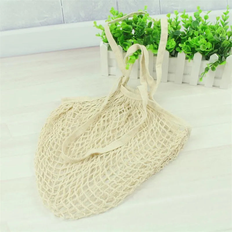 EcoNest Kitchen portable cotton mesh grocery bag with handle
