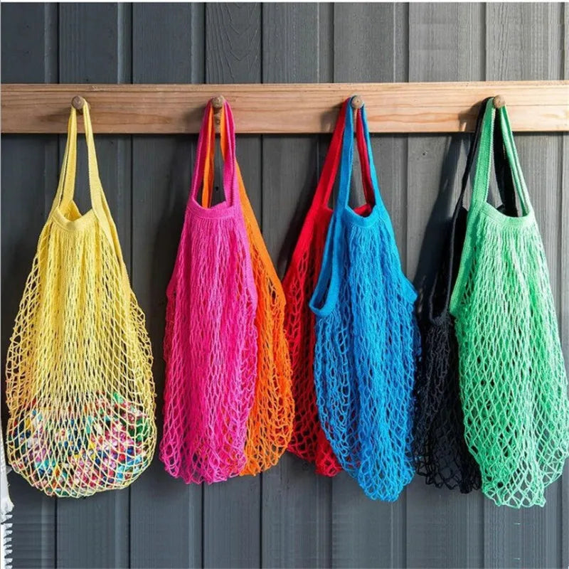 EcoNest Kitchen portable cotton mesh grocery bag with handle