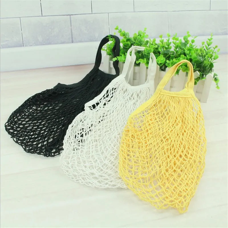 EcoNest Kitchen portable cotton mesh grocery bag with handle