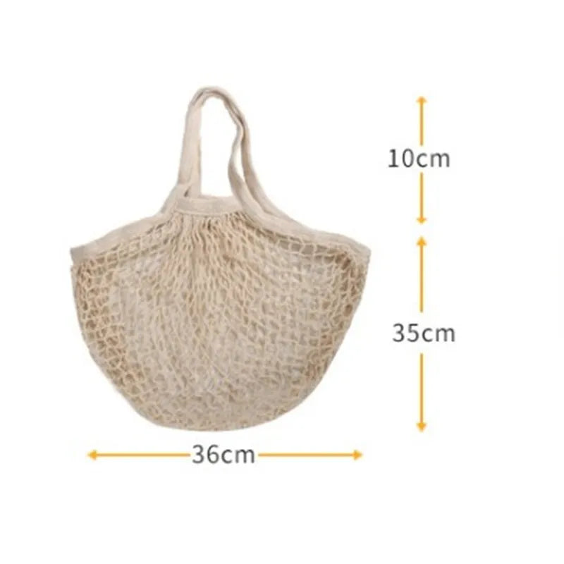 EcoNest Kitchen portable cotton mesh grocery bag with handle