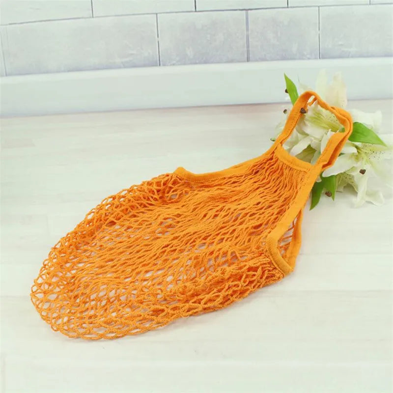 EcoNest Kitchen portable cotton mesh grocery bag with handle