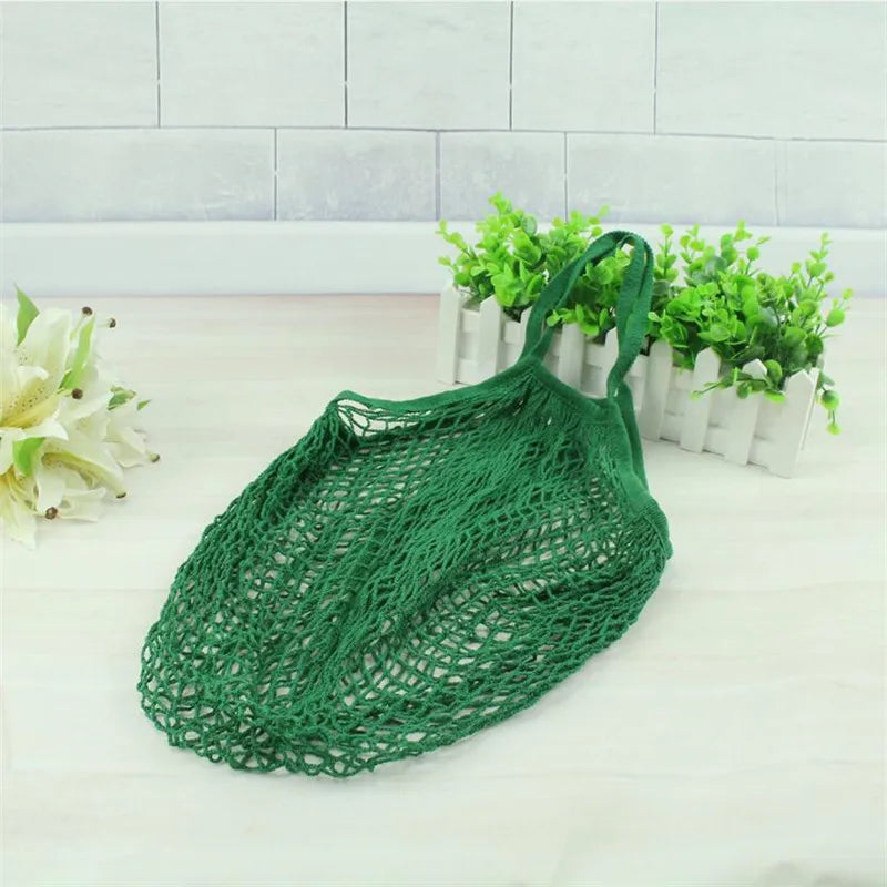 EcoNest Kitchen portable cotton mesh grocery bag with handle