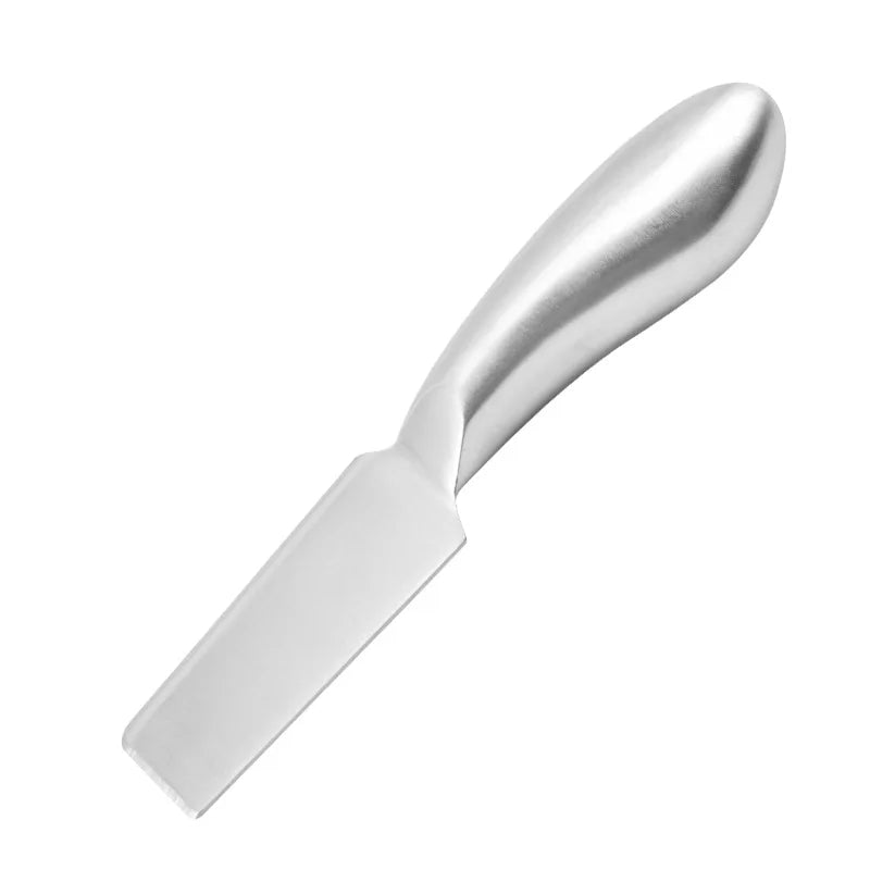 Metal spatula on a white background