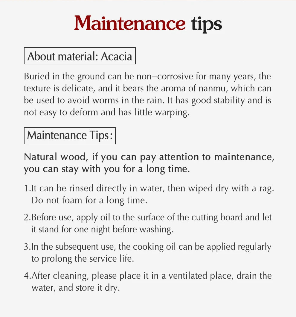 HEZHEN Double-Sided Acacia Wood Cutting Board