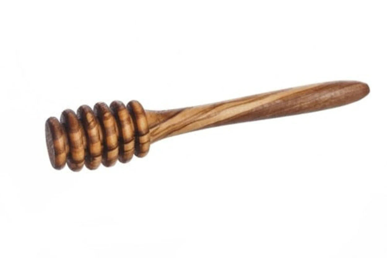 Elegant Olive Wood Honey Spoon, 6 inches long, smooth finish, eco-friendly, perfect for serving honey.