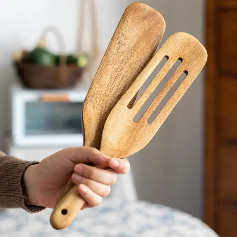 MEXQCH Teak Wood Spatula Set for Non-Stick Cookware