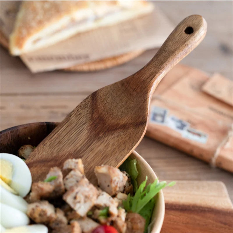 MEXQCH Teak Wood Spatula Set for Non-Stick Cookware